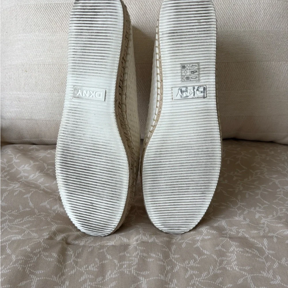 DKNY White Espadrille Flats